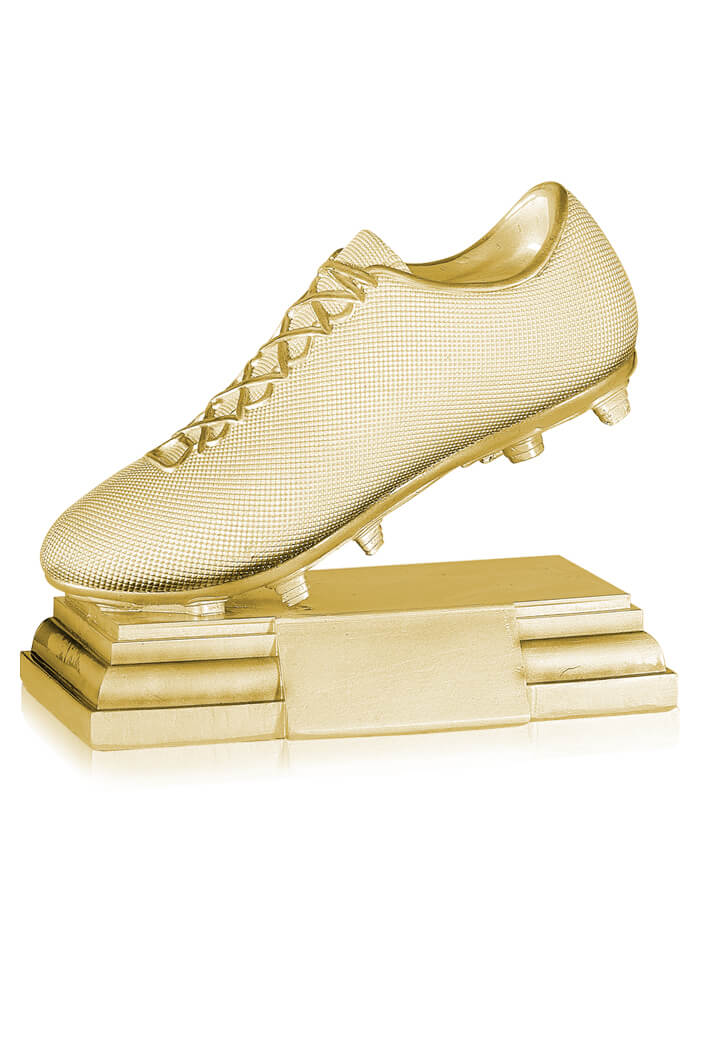 Trophäe Fußballschuh in Gold 17x19cm