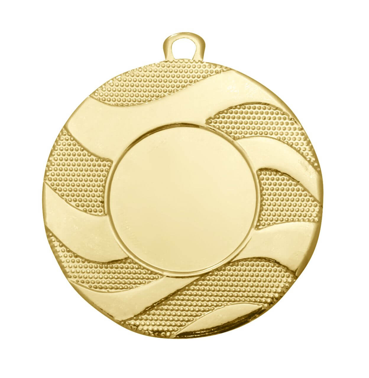 Medaille Wellenmuster mit Emblemaufnahme 25 mm, 50 mm - Farbe: Gold