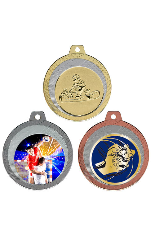 Medaille mit Sternen auf Silber Akzent in 70mm  - Farbe: bronze