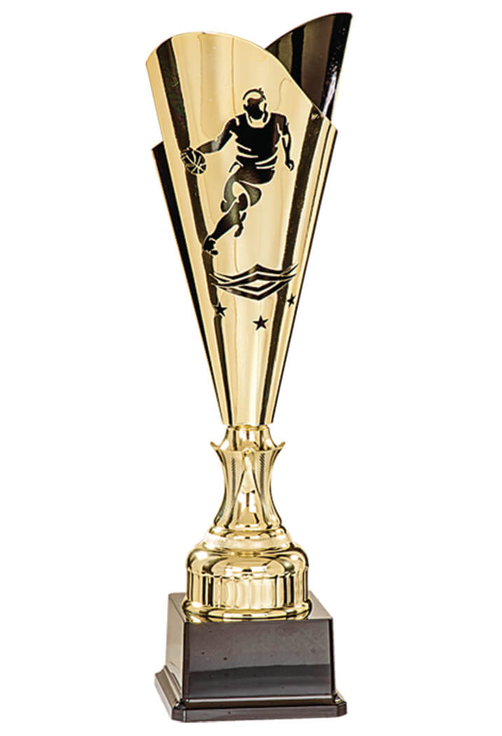 Kelchpokal in Gold mit Basketballmotiv - Höhe: 45cm