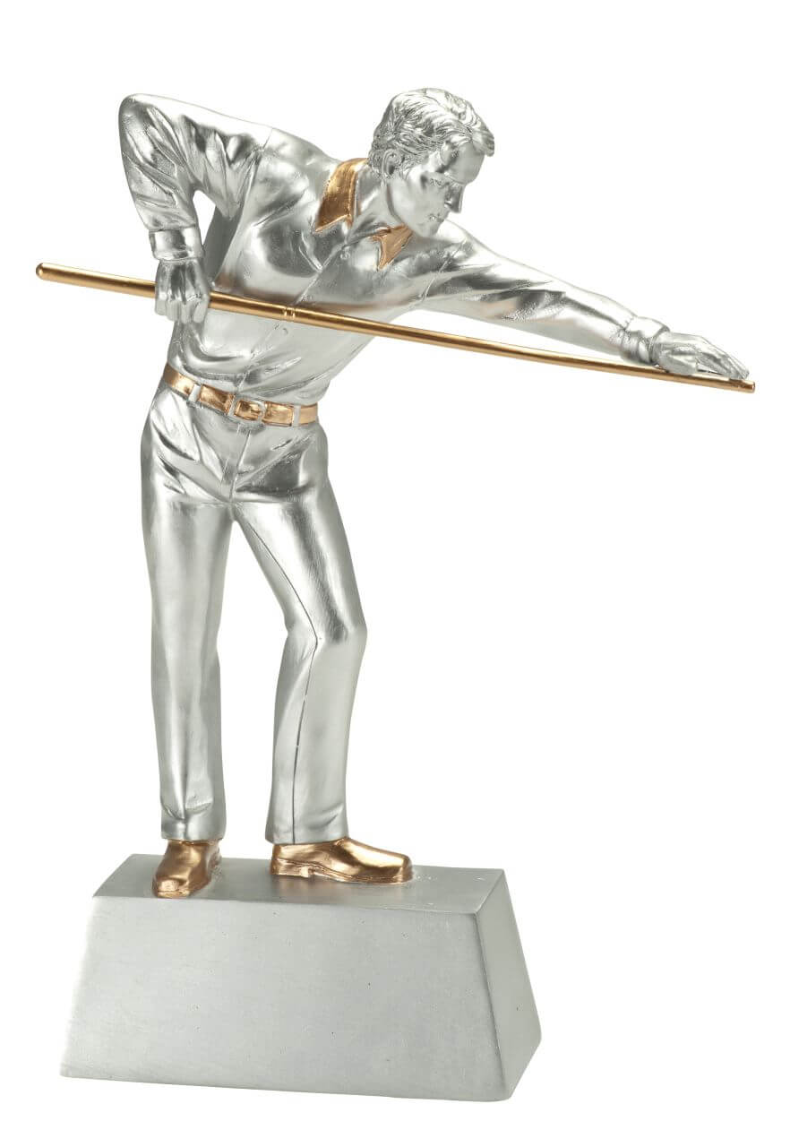 Billard-Trophäe Snookerspieler am Stoß - Höhe: 25,5 cm