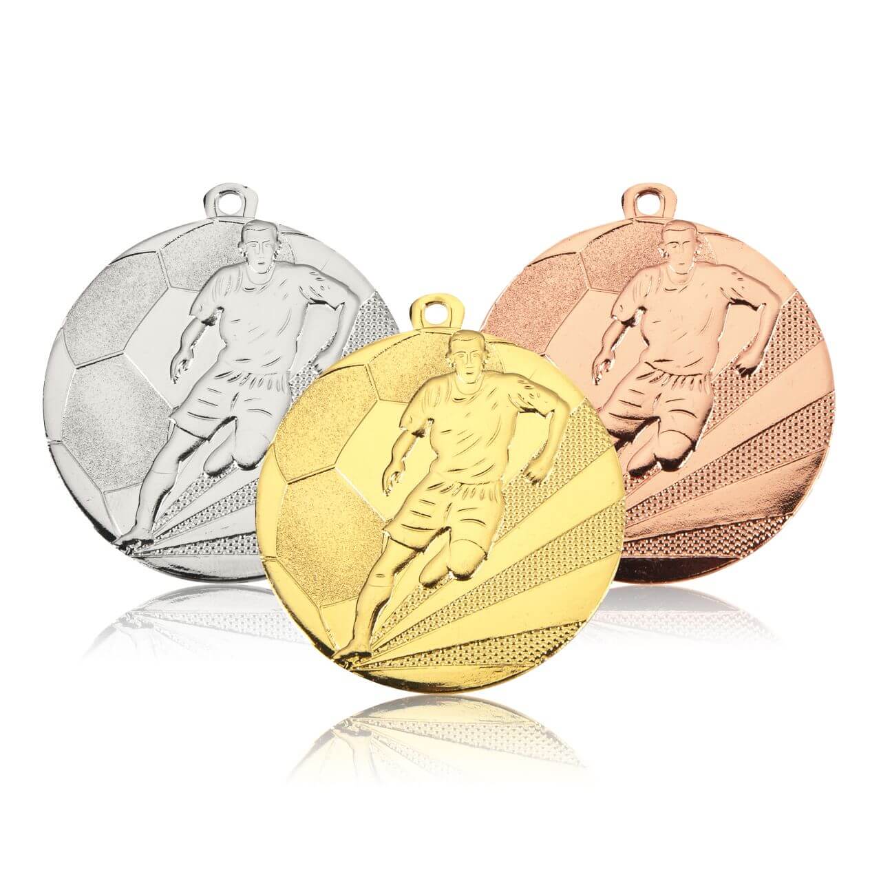 Medaille Fußball 50mm  - Farbe: Bronze