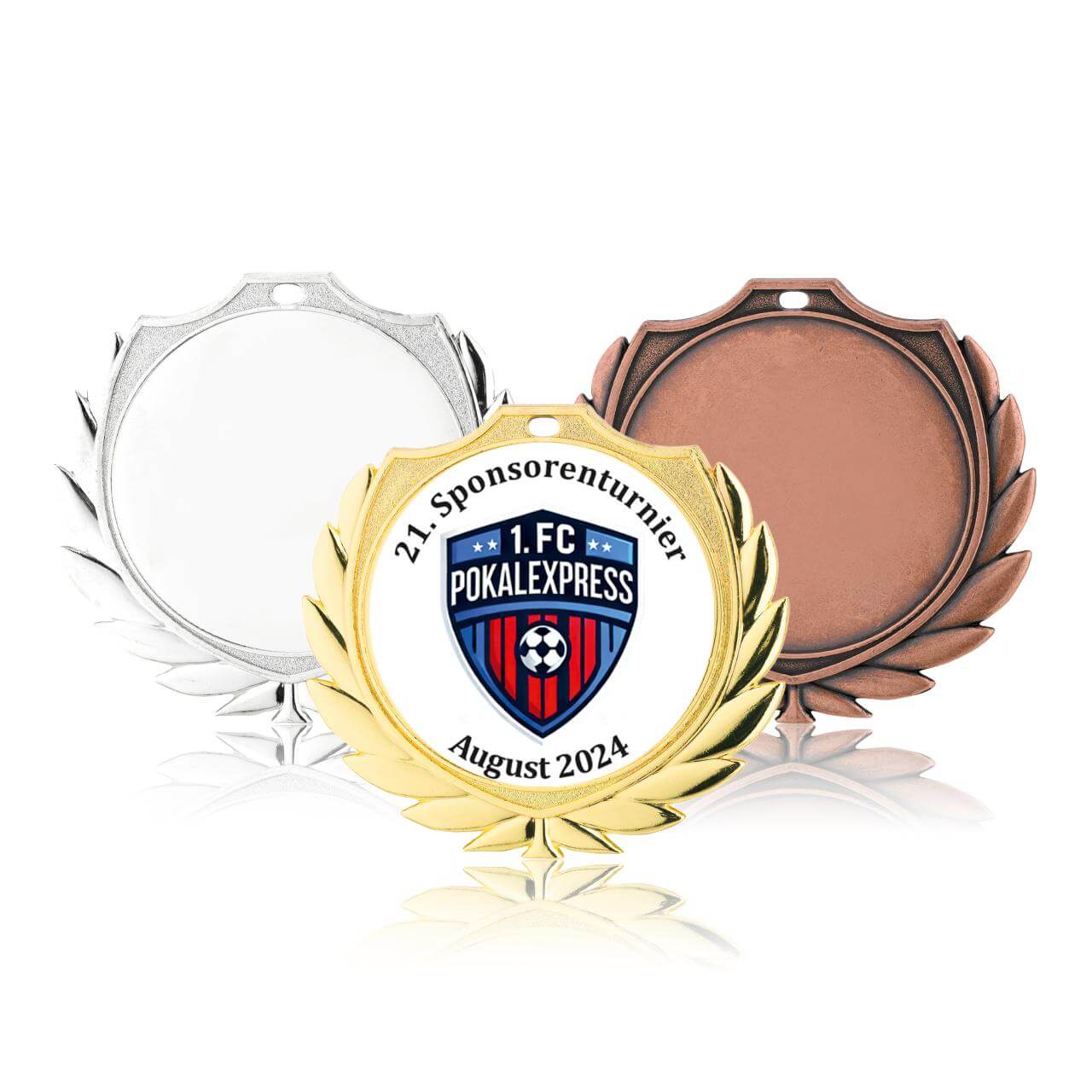 Logo-Medaille 70mm  - Farbe: Silber