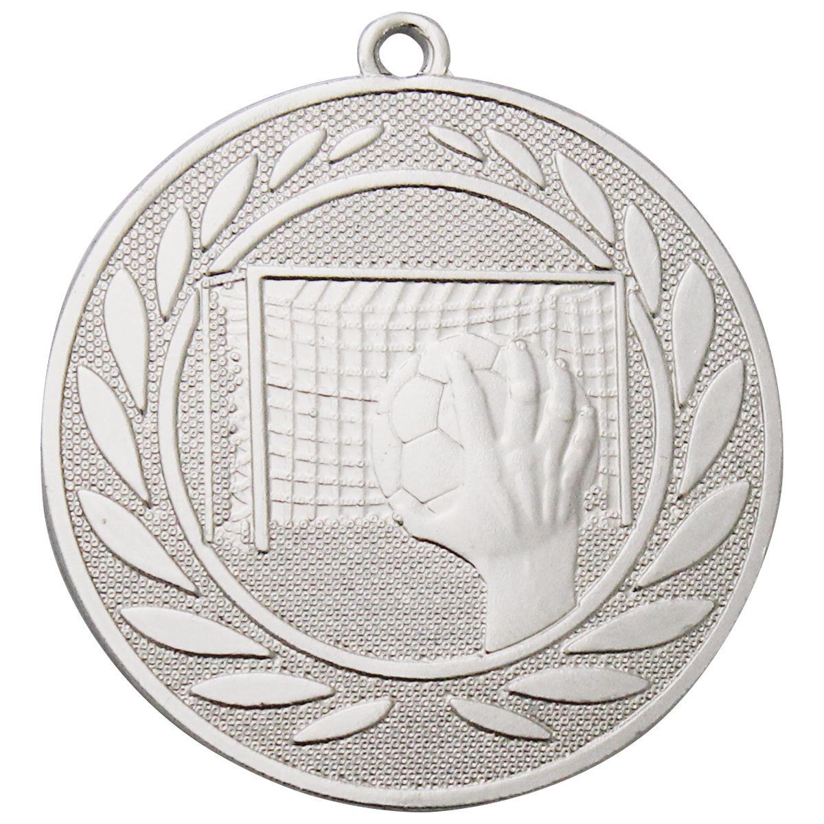 Handball-Medaille Wurfhand am Tor, 50 mm - Farbe: Silber
