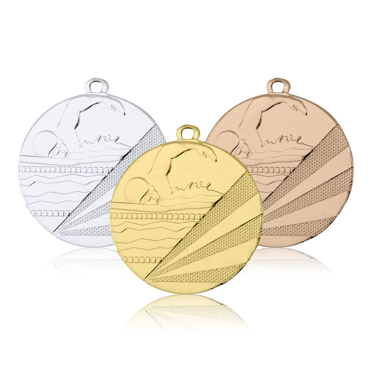 Medaille Schwimmen 50mm  - Farbe: Silber
