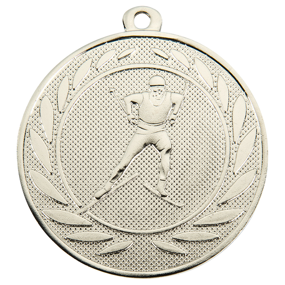 Skilanglauf-Medaille Läufer im Schritt, 50 mm - Farbe: Silber