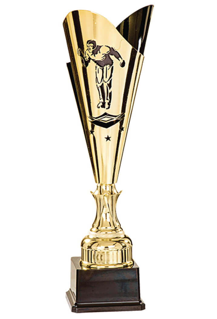Kelchpokal in Gold mit Boulemotiv - Höhe: 45cm