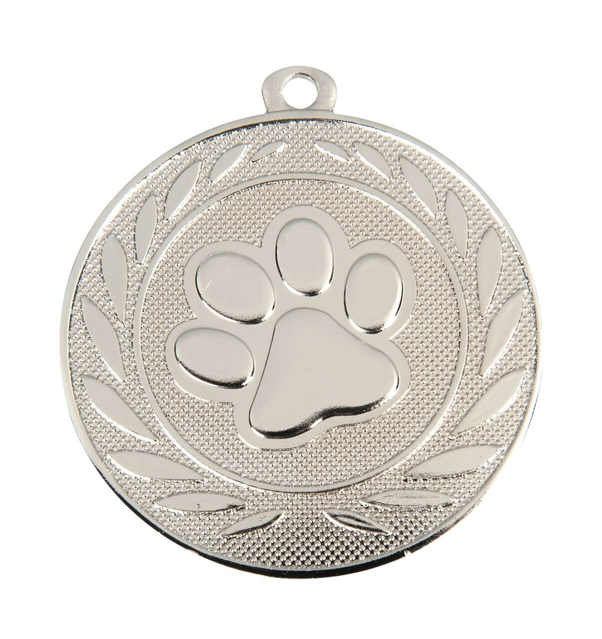Hundesport-Medaille Pfotenabdruck, 50 mm - Farbe: Silber