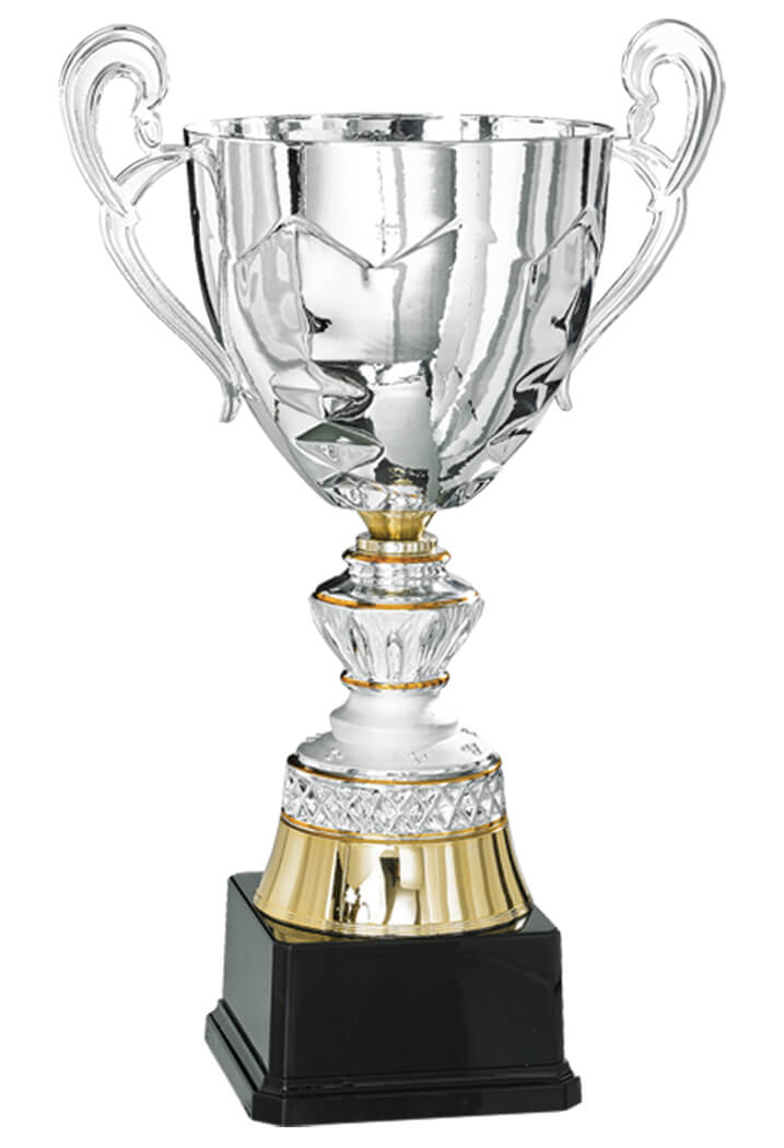 Pokal in Silber mit funkelndem Zierring - Höhe: 31cm