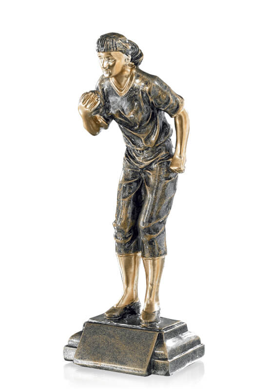 Trophäe Boulespielerin 25cm