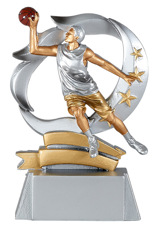 Trophäe Basketballspieler im Sternschwung 15cm