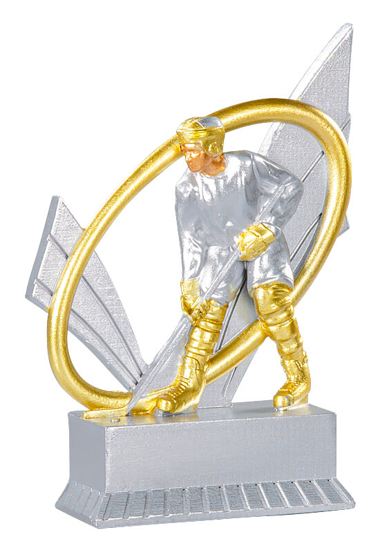 Trophäe Eishockeyspieler im Ring 12cm
