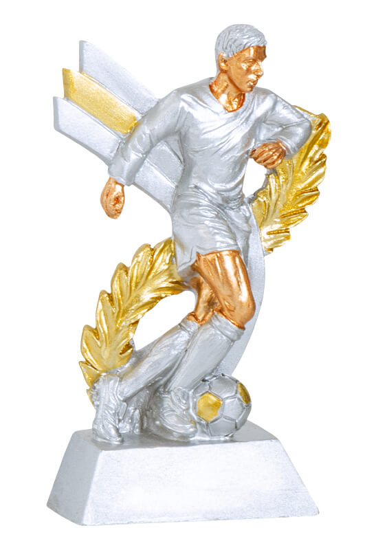 Trophäe Fußballspieler mit Lorbeer 11cm