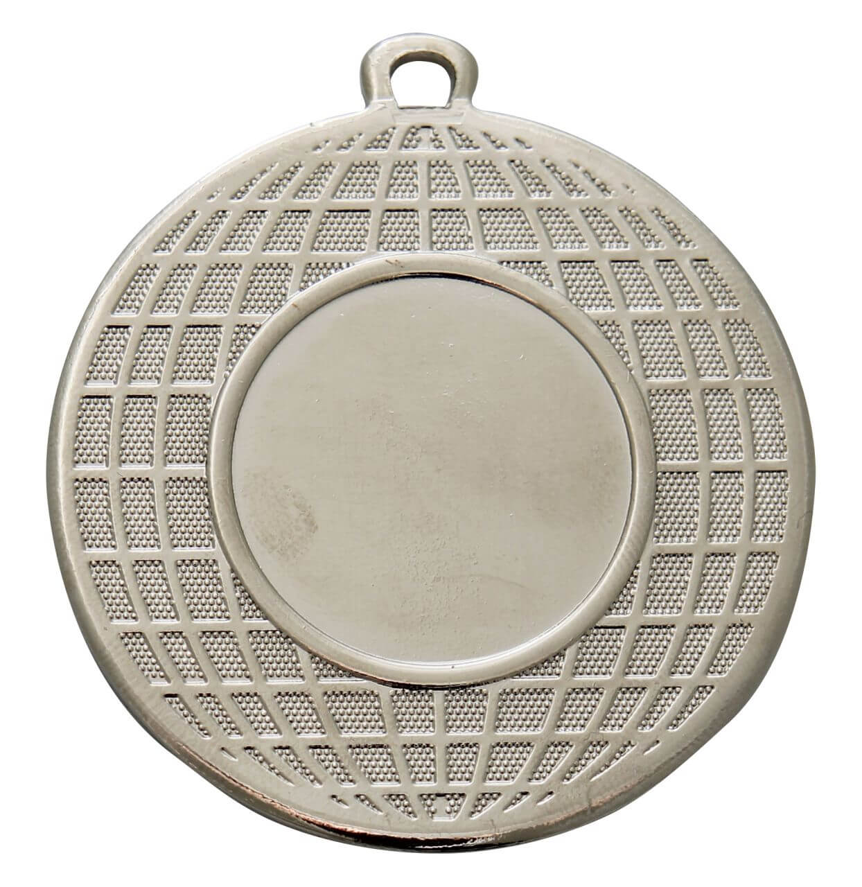 Medaille Gittermuster mit Emblemaufnahme, 50 mm - Farbe: Silber