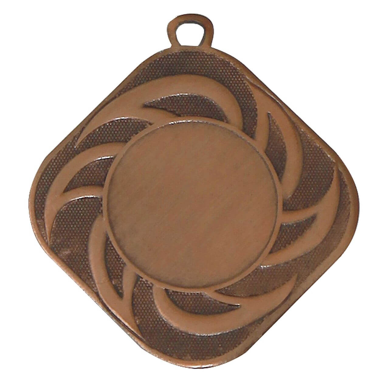 Medaille Rautenform mit Emblemaufnahme, 50 mm - Farbe: Antik Bronze