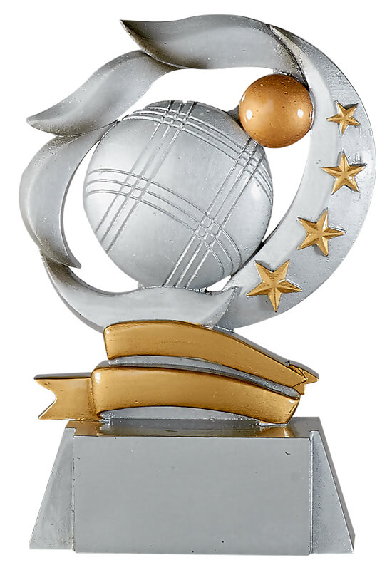 Trophäe Boulekugel im Sternschwung 15cm