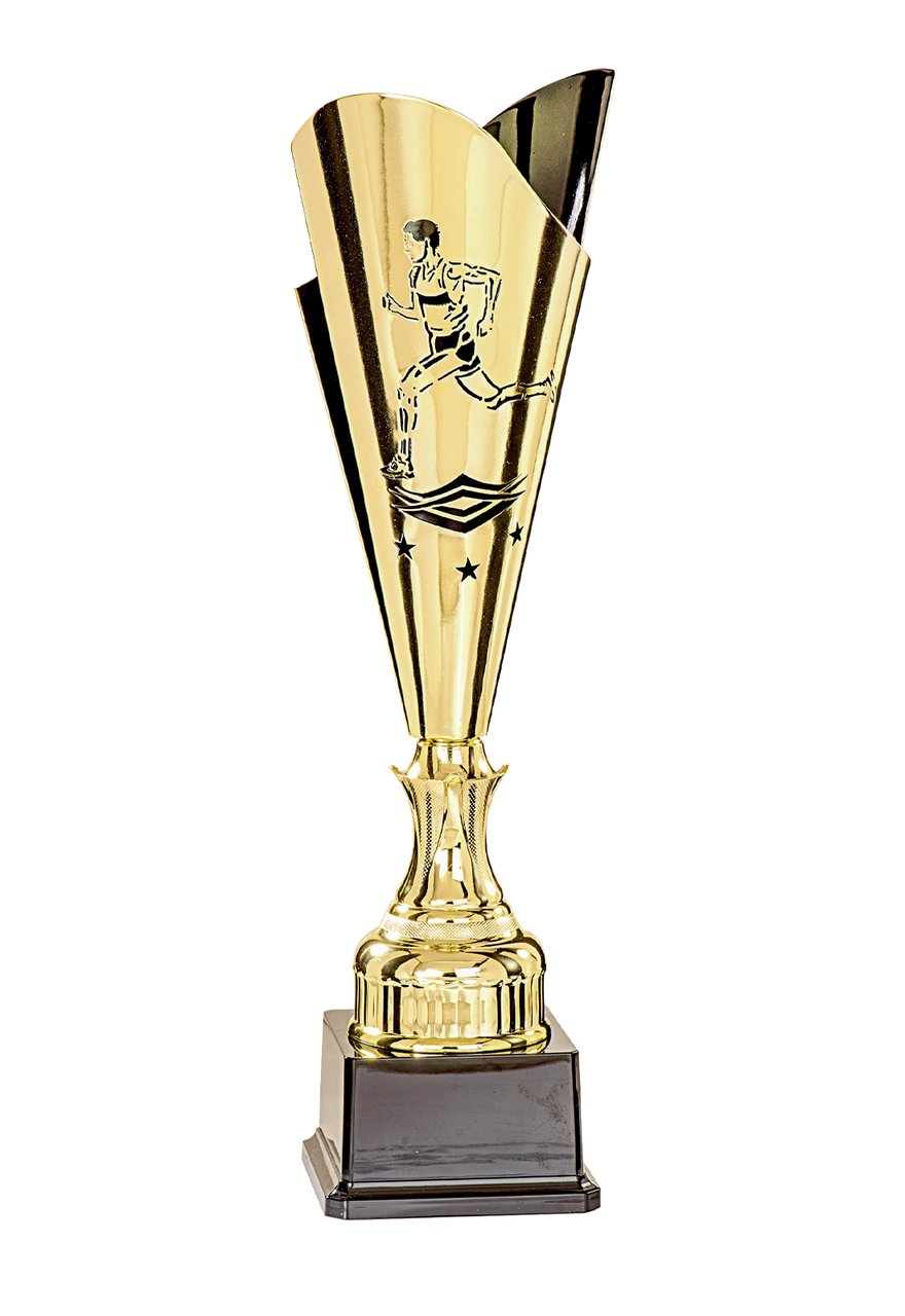 Kelchpokal in Gold mit Laufmotiv 43cm