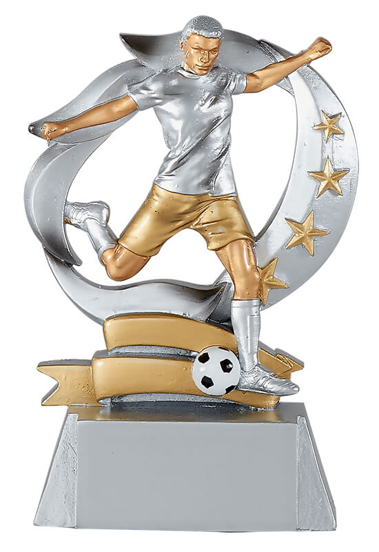 Trophäe Fußballspieler im Sternschwung 15cm