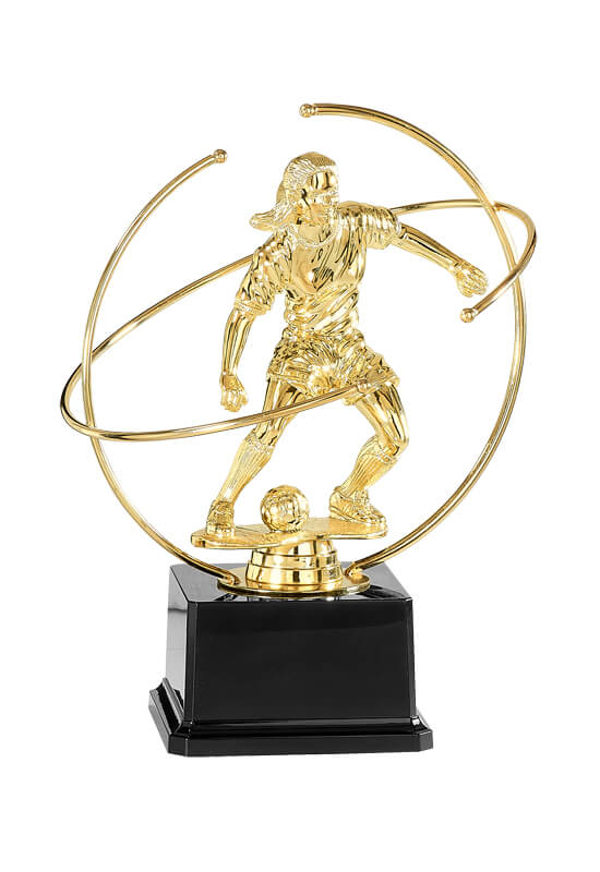 Trophäe Fußballspieler im Drahtoval 22cm