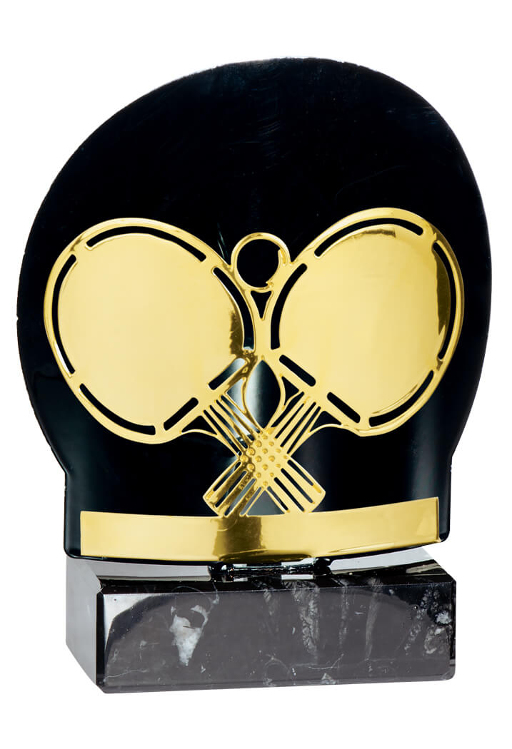 Trophäe Tischtennisrelief in Gold 18cm