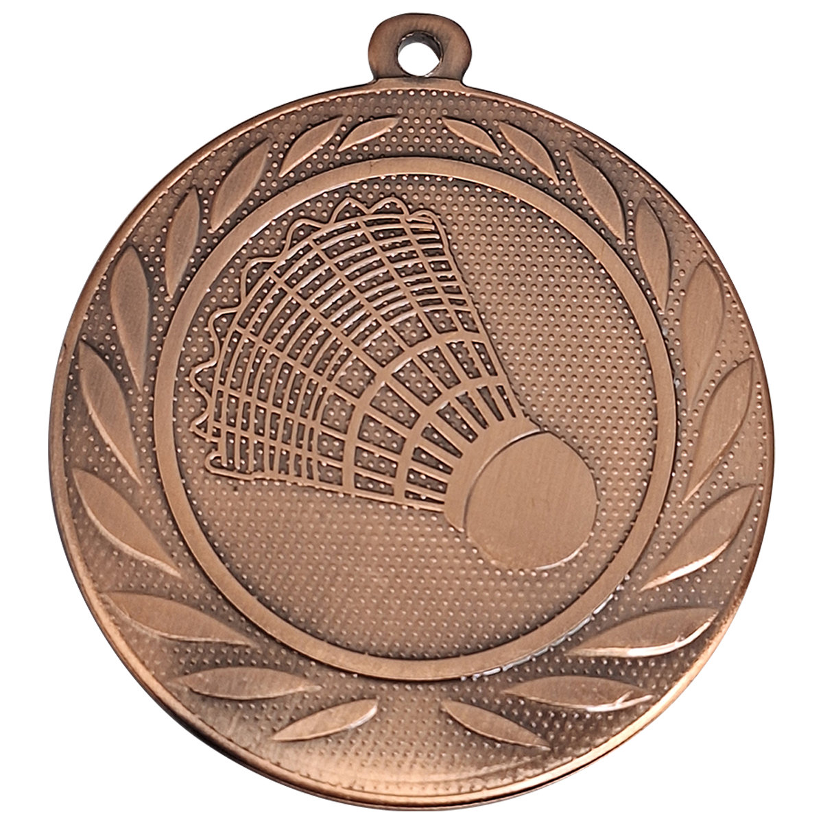 Badminton-Medaille Federball und Schläger, 50 mm - Farbe: Bronze