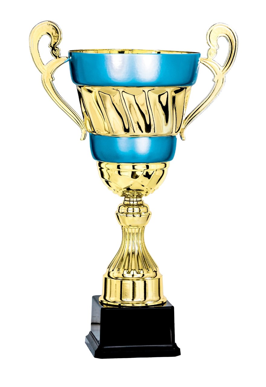 Pokal in Türkis mit hohen Henkeln - Höhe: 51cm