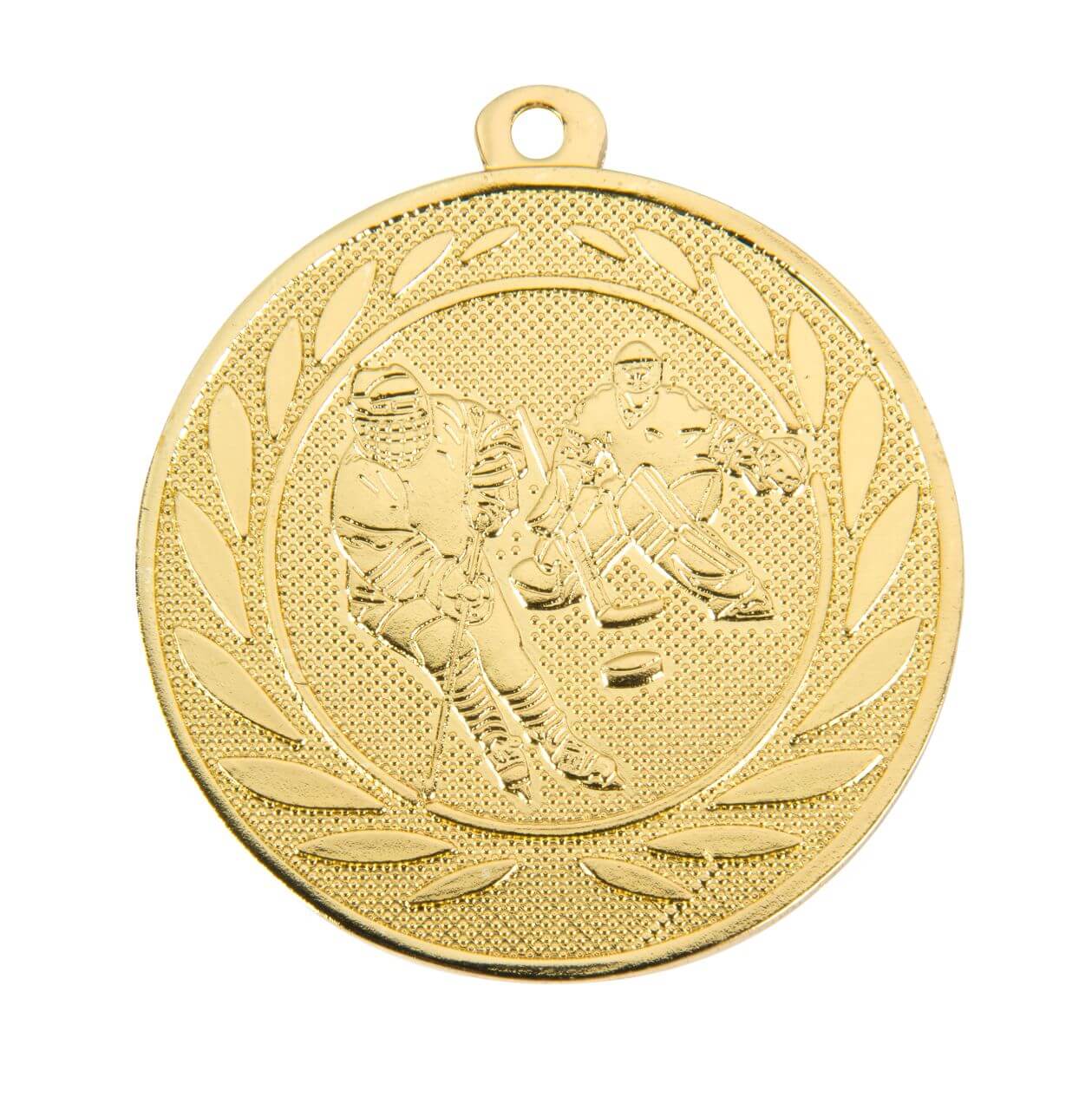 Eishockey-Medaille Zweikampf an der Bande, 50 mm - Farbe: Gold