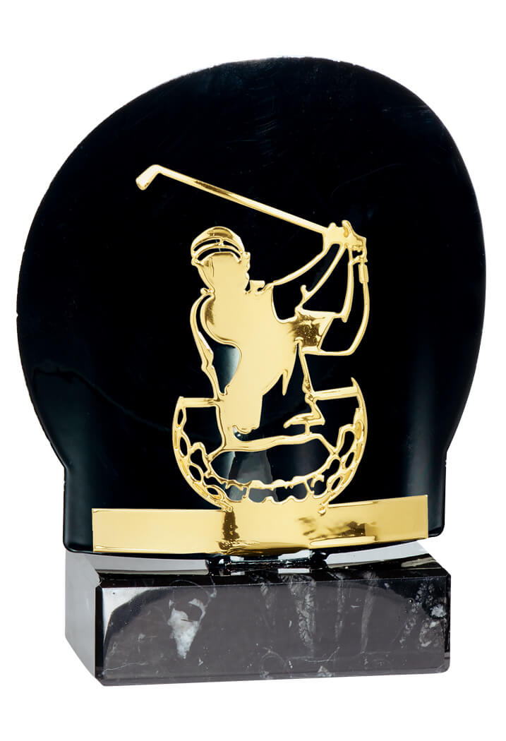 Trophäe Golfrelief in Gold 18cm