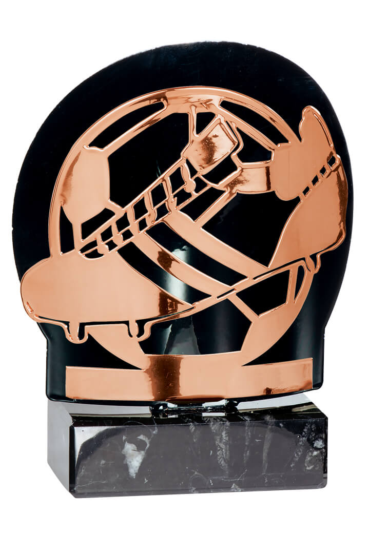 Trophäe Fußballrelief in Bronze 18cm