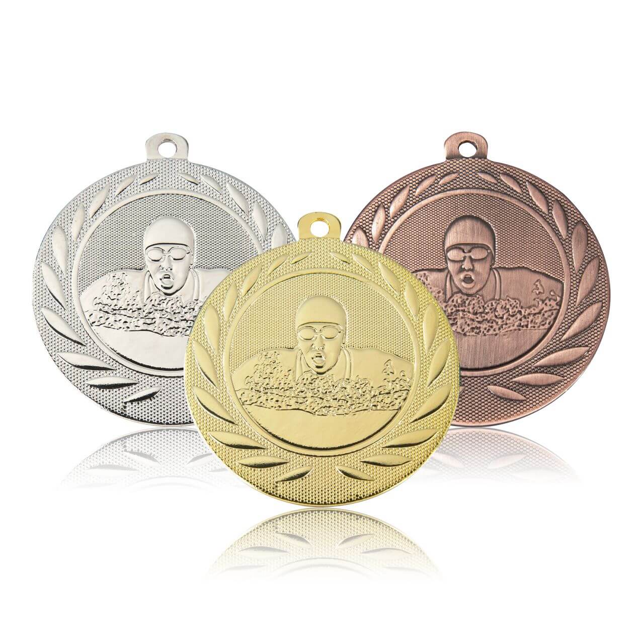 Medaille Schwimmen 50mm  - Farbe: Silber
